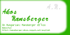 akos mansberger business card